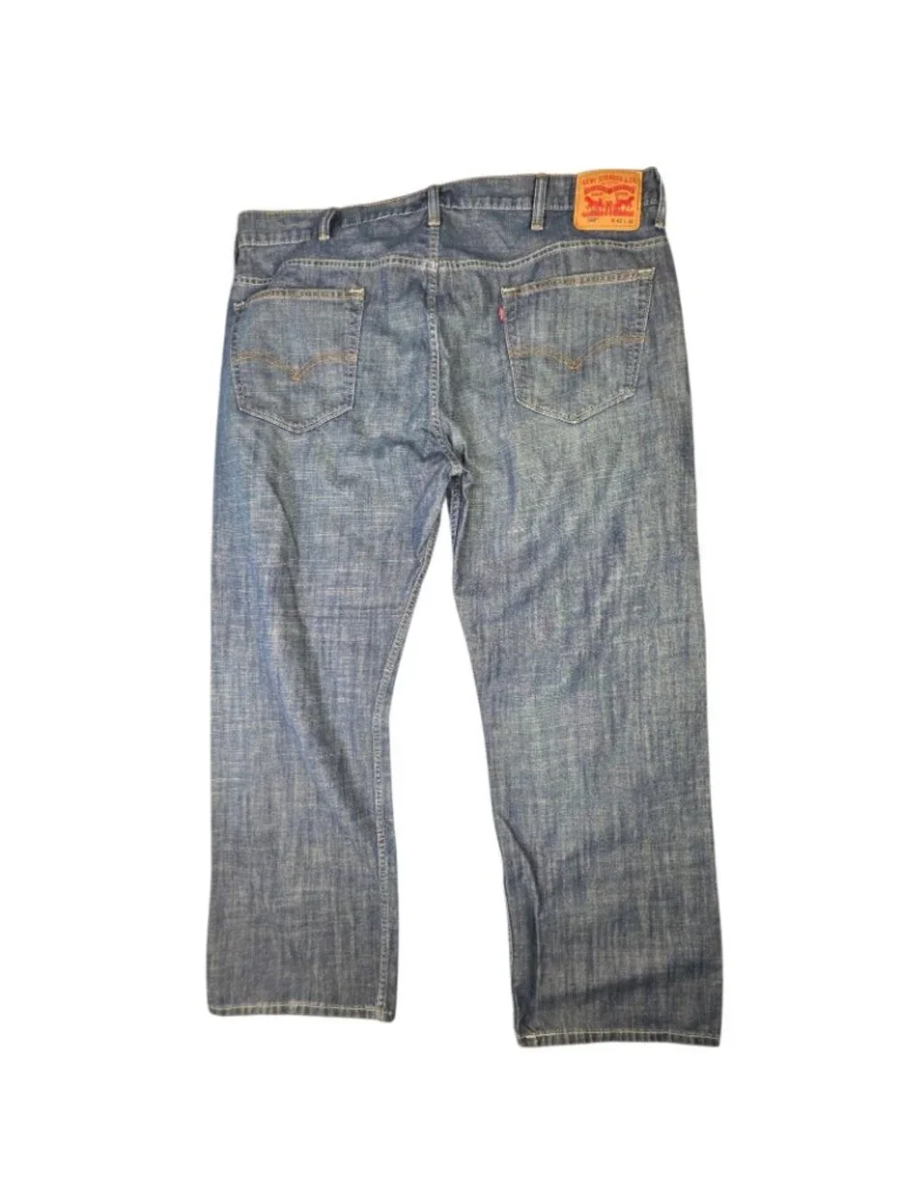 Levis 569 Jeans Mens 42x32 Blue Denim Crosstown Wash Relaxed Straight Y2K Grunge